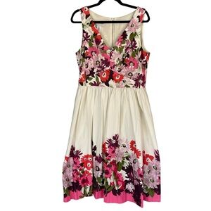 Donna Morgan Floral Fit and Flare Bold Dress Sz 12 Lined Sleeveless